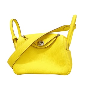 Hermes Hermès Lindy Mini Handbag, Taurillon Clemence Lime, Z Stamp, 2-Way Bag for Women