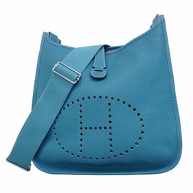 Hermes Hermès Evelyn 3GM Shoulder Bag, Taurillon Clemence Blue Jean, R Stamp, Women's