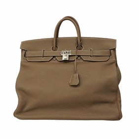Hermes Hermès Haute Couture 50 Handbag, Taurillon Clemence Etoupe, Men's, Marked M