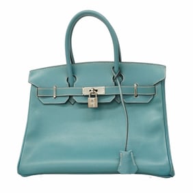 Hermes Hermès Birkin 30 Couchvel Blue Jean Handbag (D Stamp) for Women
