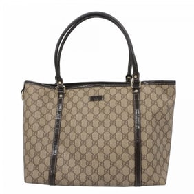 Gucci GG Supreme Tote Bag 197953 Brown Champagne Women's