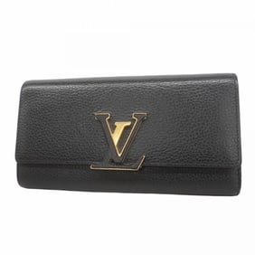 Louis Vuitton Taurillon Portefeuille Capucines Long Wallet M61248 Noir Women's