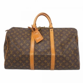 Louis Vuitton Monogram Keepall 50 Boston Bag M41426 Brown Men's and Women's