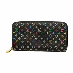 Louis Vuitton Monogram Multicolore Zippy Wallet M60243 Noir Grenard Women's Long