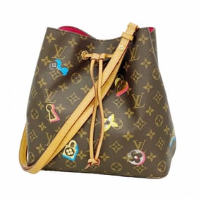 Louis Vuitton Monogram Love Lock NeoNoe Shoulder Bag M44369 Brown Multicolor Women's