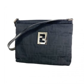 Fendi Zucca Nylon Canvas Shoulder Bag, Black, Women's