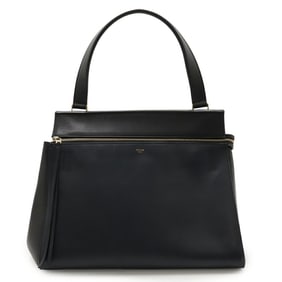 CELINE Edge Medium Handbag/Shoulder Bag in Leather, Dark Navy and Black, 172613