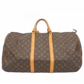 Louis Vuitton Monogram Keepall 55 Boston Bag M41424 Brown Men's and Women's