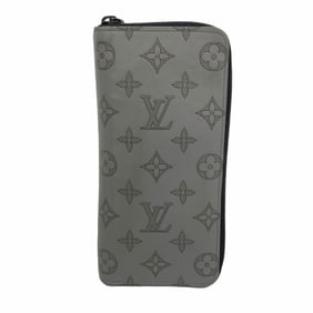 Louis Vuitton Monogram Shadow Zippy Wallet Vertical M81384 Gray Men's Long