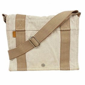 Hermes Hermès New Foule Tovasas PM Shoulder Bag in Beige and Brown Canvas for Men Women