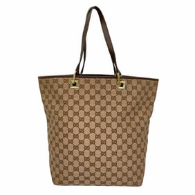 Gucci Tote Bag GG Canvas 002 1098 Brown Champagne Women's