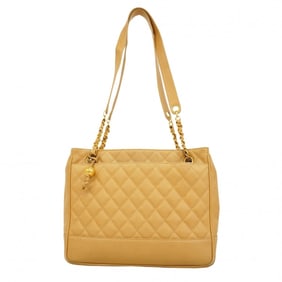 Chanel Matelasse Chain Tote Bag, Caviar Skin, Beige, Women's