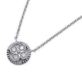 Louis Vuitton Women's Necklace, 750WG Diamond Pendant Sun Blossom BB White Gold Q93595, Polished