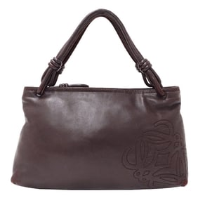 LOEWE Women's Anagram Leather Handbag in Brown