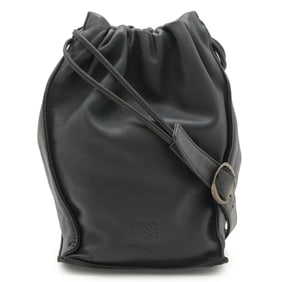 LOEWE Anagram Pochette Shoulder Bag in Dark Navy Leather