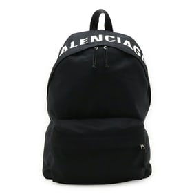 BALENCIAGA WHEEL Backpack, Embroidered Nylon Canvas, Black, 507460