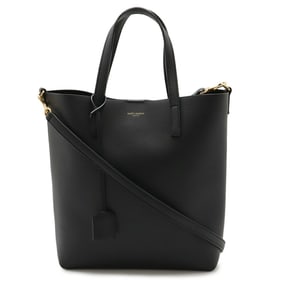 SAINT LAURENT PARIS YSL Yves Saint Laurent Toy Tote Bag Shoulder Leather Black 600307