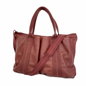 Hermes Hermès Caravan Horizontal MM Handbag, Veau Derma Bordeaux, 2-Way Bag for Women