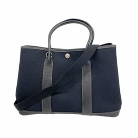 Hermes Hermès Garden TPM Toile Officier Tote Bag, Black, H Stamp, 2-Way Bag for Women