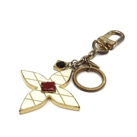 LOUIS VUITTON Maltage Flowers Key Ring Blanc Rouge M67383 Charm i2