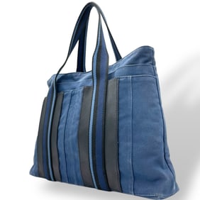 Hermes Hermès Troca Horizontal MM Tote Bag, Canvas, Navy Blue, Men's/Women's, K3