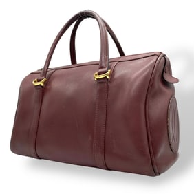Cartier Must de Mini Boston Handbag Leather Bordeaux Line U11