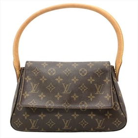 Louis Vuitton Mini Looping Shoulder Bag in Monogram Canvas, M51147, Brown, MI0072, Women's