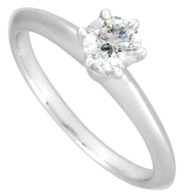 Tiffany & Co. Solitaire Ring with 0.32ct Diamond, Approximately Size 10, Pt950, 3.7g, Platinum,