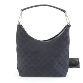 Gucci GG Canvas 000-0602 Leather Shoulder Bag, Handbag, Black, Women's