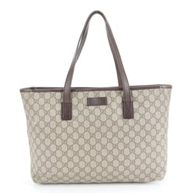 Gucci GG Supreme 181084 Leather Tote Bag Shoulder/Handbag Brown Women's