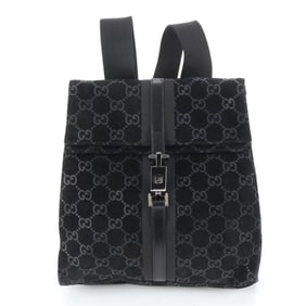 Gucci Jackie GG 003 0236 Leather Backpack Shoulder Bag Black Women's
