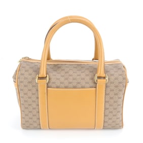 Gucci Old Micro GG Mini Boston Leather Handbag Tote Brown Women's