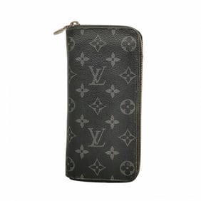 Louis Vuitton Monogram Eclipse Zippy Wallet Vertical M62295 Black Men's Long