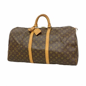 Louis Vuitton Monogram Keepall 55 Boston Bag M41424 Brown Men's and Women's