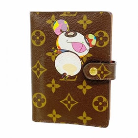 Louis Vuitton Monogram Panda Planner Cover by Takashi Murakami, Agenda PM R20011, Brown, Women's