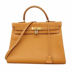 Hermes Hermès Kelly 35 Ardennes Natural Handbag, 2-Way Bag for Women, Stamped with A