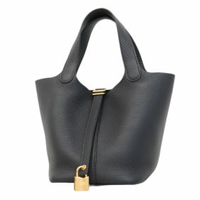 Hermes Hermès Picotin Lock PM Handbag in Taurillon Clemence Blue Indigo with U Stamp for Women