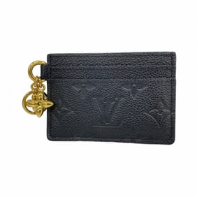 Louis Vuitton Monogram Empreinte Card Case with LV Charm, M82132, Noir, Women's