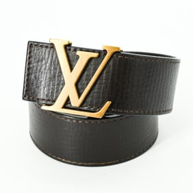 LOUIS VUITTON Men's Santur Utah Belt with LV Initials in Dark Brown (M6902)