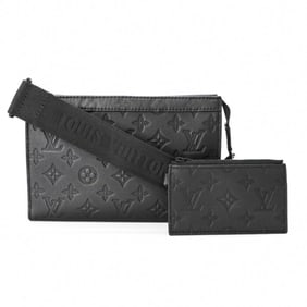 LOUIS VUITTON Monogram Shadow Gaston Wearable Wallet Shoulder Bag, Black, M81115