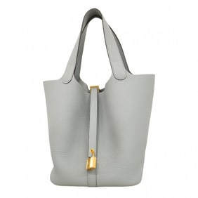 Hermes Hermès Picotin Lock MM Handbag in Taurillon Clemence Blue Run with K Stamp for Women