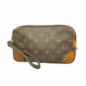 Louis Vuitton Monogram Marly Dragonne PM Clutch Bag M51827 Brown Women's