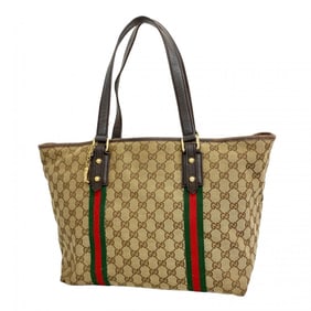 Gucci Tote Bag GG Canvas Sherry Line 139260 Beige Women's