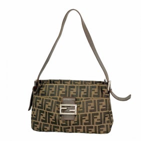 Fendi Zucca nylon canvas handbag in brown for women
