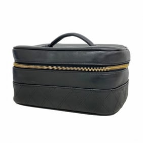 Chanel Bicolore Leather Vanity Bag, Black, Women's