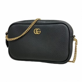 Gucci GG Marmont Shoulder Bag 772759 Leather Black Women's