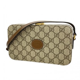 Gucci GG Supreme Shoulder Bag 723129 Brown Women's