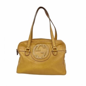 Gucci Interlocking G Shoulder Bag 121544 Leather Light Brown Women's