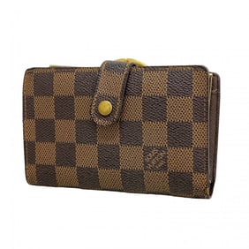 Louis Vuitton Damier Porte Monnaie Bi-fold Viennois Wallet M61663 Ebene Women's