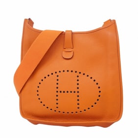 Hermes Hermès Evelyn 3GM Shoulder Bag in Taurillon Clemence Leather, Orange, with J Stamp